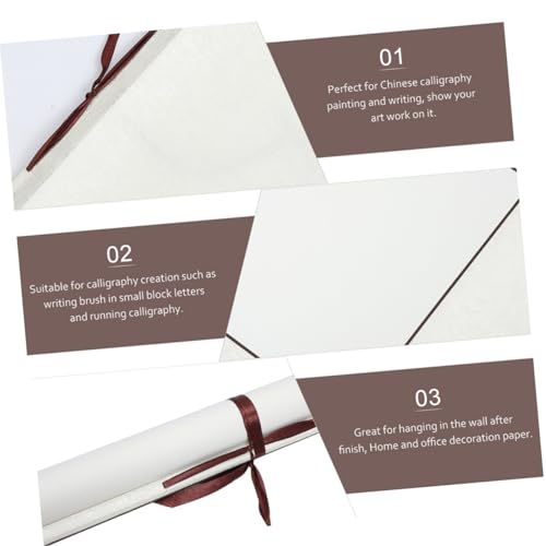 Rollos de pergamino blanco para caligrafía china papel de pintura portátil 4