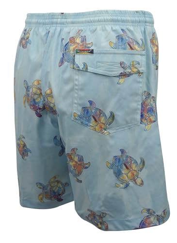 Men's Print Swim Trunk Turtle Palms2