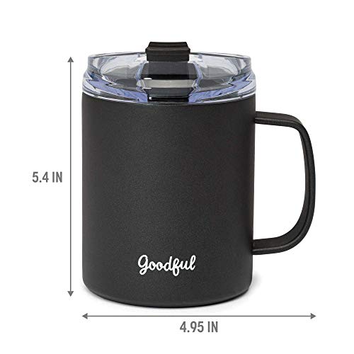 Goodful Caneca de viagem, isolamento de aço inoxidável, parede dupla, copo de café selado a vácuo co