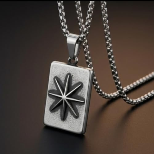Image of THE MEN THING - Sanatan Divine Symbols Oxidised Pendant Necklace with 24inch Round Box Chain for Men & Boys