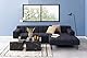 AC Design Furniture Dicte quadratischer Couchtisch 2er-Set, Schwarz mit Marmoroptik, Eleganter Wohnzimmertisch, Beistelltisch für Wohnzimmer, B: 58 x H: 40 x T: 58 cm und B: 50 x H: 33 x T: 50 cm