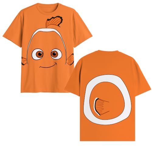 Disney Pixar Finding Nemo Clown Fish Cosplay Clownfish Adult T-Shirt(Orange Large)