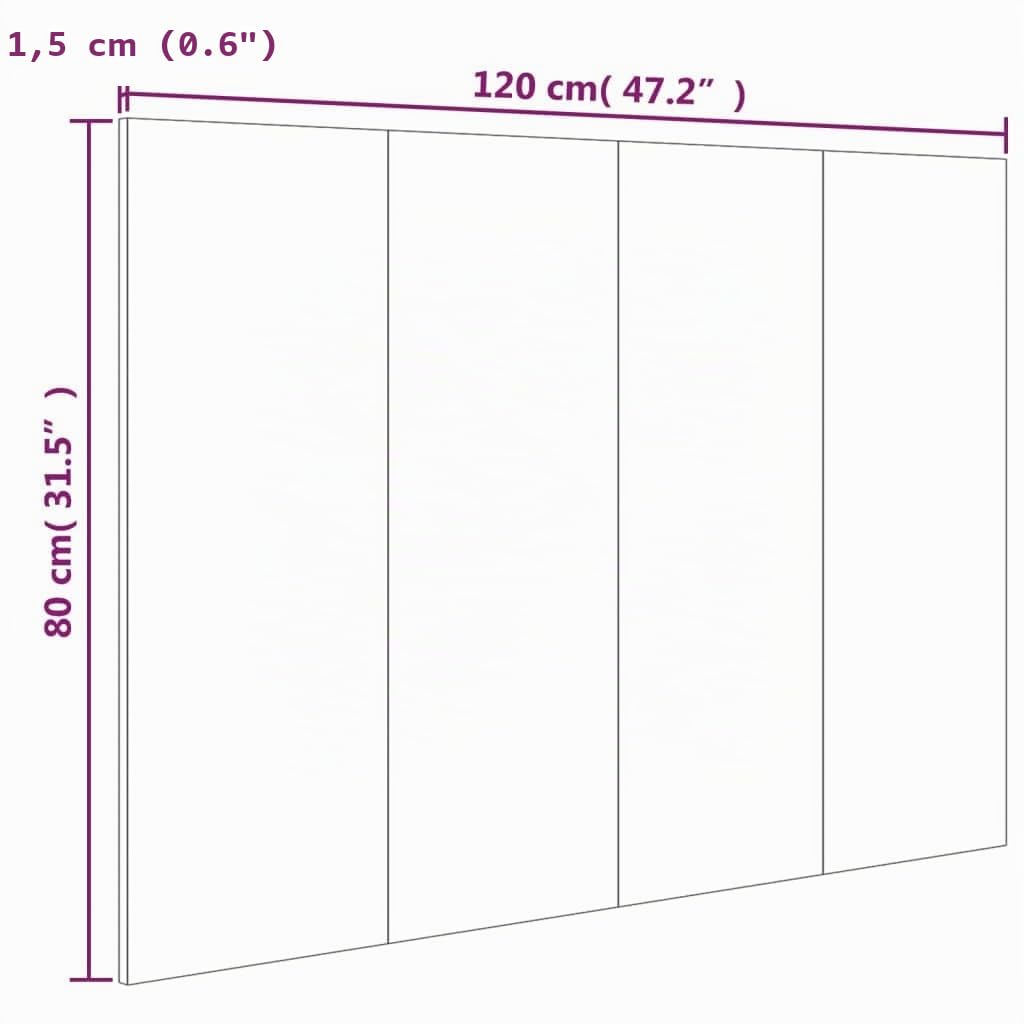 vidaXL Testiera Letto Grigio Cemento 120x1,5x80cm in Legno Multistrato