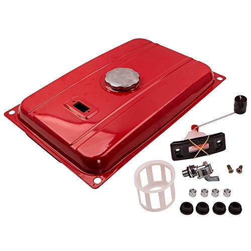 maXpeedingrods 5 Gallon Universal Generator Gas Fuel Tank for EC2500 Engine C with Filter Cap Gauge Petcock Red 5 Gal 18.9L