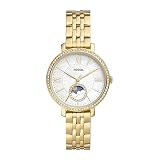 Fossil Orologio Jacqueline da donna, Movimento al quarzo a tre lancette con fasi lunari e cinturino in acciaio inossidabile, Oro Seppia