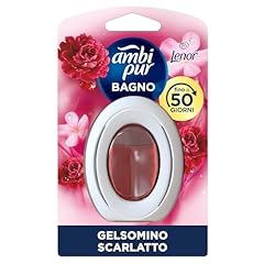 Ambi Pur Bagno Profumatore per Ambienti ad Azione Continua, 8 pezzi, Fragranza Lenor Gelsomino Scarlatto, Eliminazione e Prevenzione degli Odori, fino a 50 giorni di Profumo