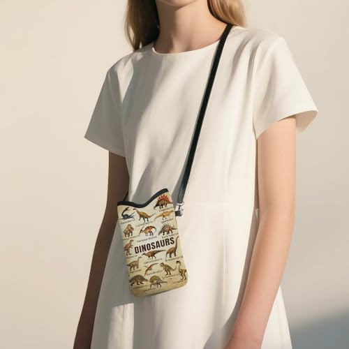 Image of Cell Phone Sleeve Pouch with Adjustable Strap - Dinosaur Stuff