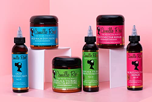 Camille Rose Nangai & Tsubaki Strength Restore Hair Oil, For Strengthening Repair And Reducing Breakage, 4 Fl Oz #TOP6