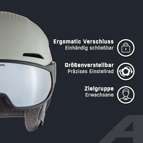ALPINA Alto Q-LITE Skihelm, moon-grey matt, 55-59 cm – Ansicht 3