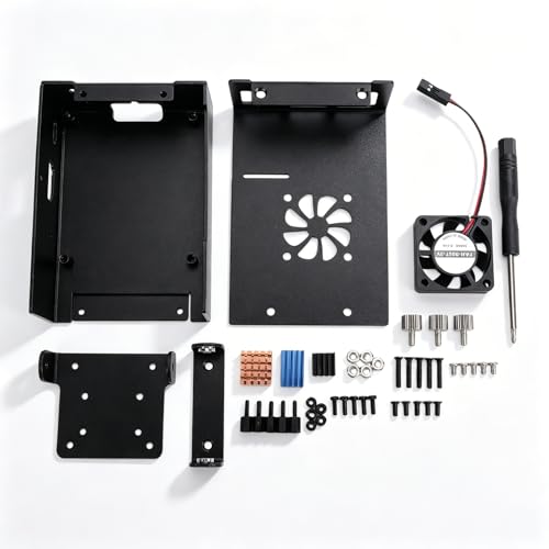 Gabinete de refrigeración Dpofirs para Lite, gabinete de computadora de aleación de aluminio con disipador de calor y ventilador, carcasa para PC de placa única miniatura 1
