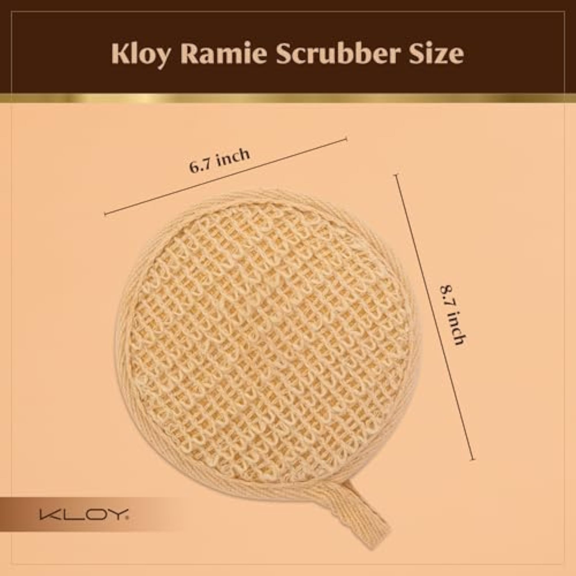Natural Ramie Bath Loofah Scrubber Exfoliator, Pack of 2