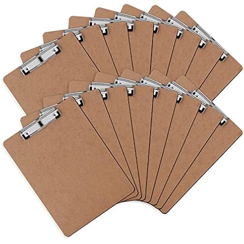 PANDRI 16 Pack Hardboard Office Clipboards Cover