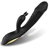 2025 Updated Rabbit Ears Adult Tools for Women Pleasure Toy Set 10 Frequency Modes Womens Toys Thrusting Sensory Toys Woman Summer Gift S5274R (Black)