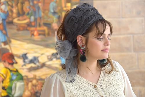 Eden Flowers One Tie Tichel, Bandana, Snood, Head Scarf, Half Head Covering, Jewish Hair Covering, Scarf, Apron, Chemo, Loss hair2