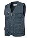 KTWOLEN Herren Outdoor Weste mit Multi-Taschened Anglerweste Jagd- und Angler Camping Wandern Weste Freizeit Ärmellos Jacke, Blau, XL