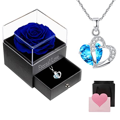 Laurraine Konservierte echte Rose, ewige einzelne Rose, Rosenkette in Box, ewige Rosenblume für Mutter, Frau und Ehefrau am Muttertag, Jahrestag, Valentinstag Cover