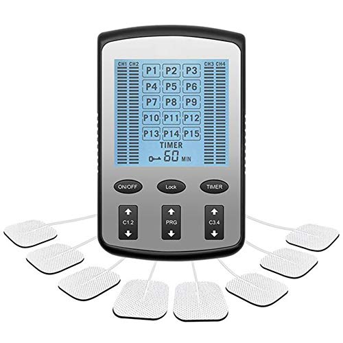 SETSCZY Electroestimulador Masaje EMS Portatil Alivio del Dolor Electroestimulador TENS y Electroestimulación Muscular Rehabilitación EMS 15 Programas de Masaje 20 Niveles De Intensidad