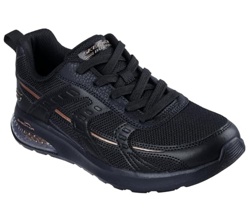 Skechers Bobs Air Tiered Vision Sneaker da Donna, Tessuto Sintetico Nero, 38.5 EU