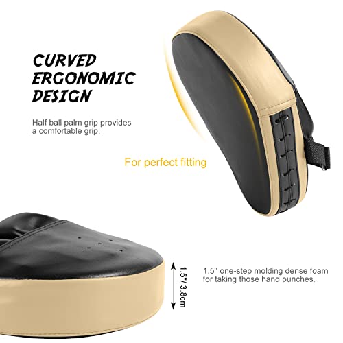 Odoland Handpratzen Set mit PU Pratzen Schlagpolster 6OZ Boxhandschuhe für Boxsack Boxen Kickboxen Boxtraining Kampfsport Pratze Thai Kick Boxen Pratzen Schwarz