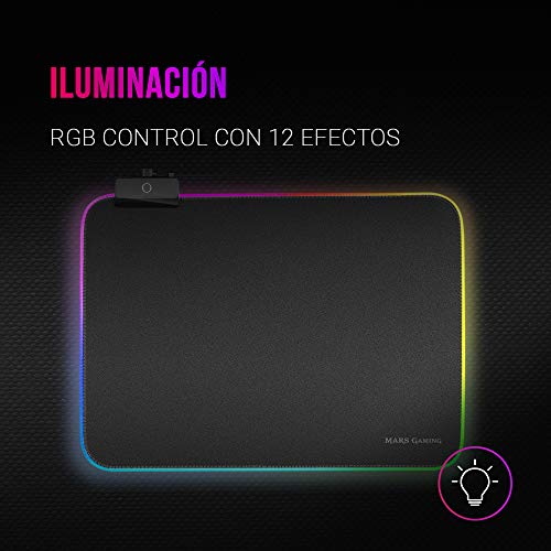 MARSGAMING MMPRGBL, Tappetino da Gioco, Chroma RGB, Nanotextile, 365x265x4mm, Nero - Mousepad - Immagine 1