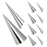 BIUDECO 10 St&uuml;ck Sahneh&ouml;rnchen Backformen aus Edelstahl Antihaftbeschichtet Konisch Stapelbar f&uuml;r Croissants Waffelh&ouml;rnchen und Bl&auml;tterteig Multifunktional Pflegeleicht Platzsparend