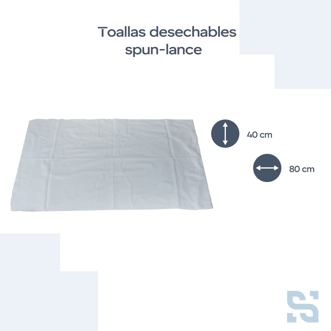 Toallas Desechables Sumicel - Pack De 100 Unidades, 40x80 Cm, Blanco, Spun-lace, Para Peluquería, Estética, Gimnasio Y Hogar