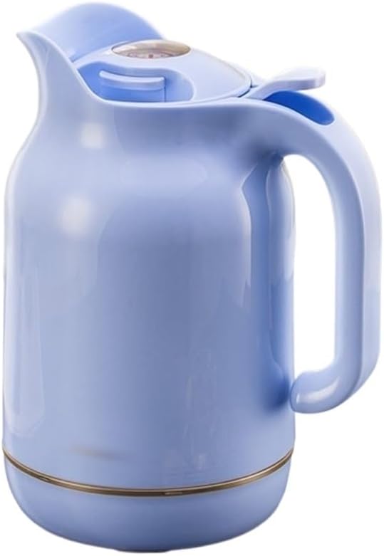 HBJWOV Dormitory Portable Thermostatic Glass Household Large-Capacity Display Temperature Insulation Pot 1.5L(Blue)