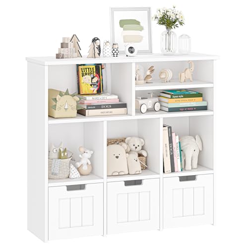 Étagère à jouets pour chambre d'enfant et salle de jeux avec casiers et tiroirs GarveeHome
