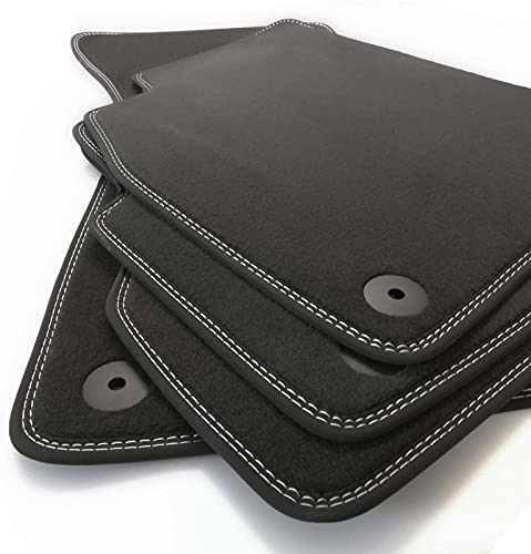 Fußmatten passend für Audi A6 S6 RS6 (C8) Premium Velours Autoteppich Matten Doppelnaht Silber,...