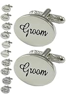 COLLAR AND CUFFS LONDON - Manschettenknöpfe Herren Hochzeit - Mit Box - Groom - Silber Farbe - Oval - Messing - Bräutigam - Ein Paar