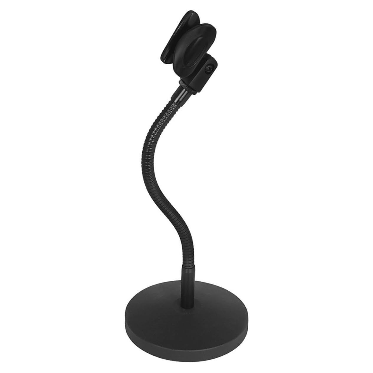 Abaodam Verstellbarer Mikrofonständer stabiler Tischhalter aus Metall in Schwarz zur Reduzierung von Vibrationen wiederverwendbar mit Gewichtsfuß für PC und Recording