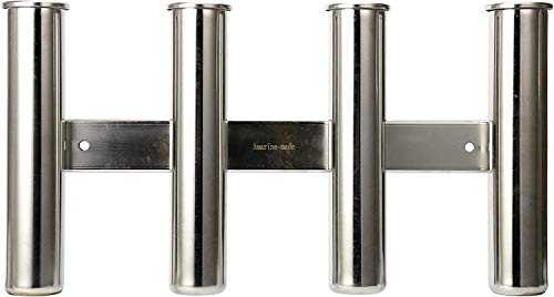 FreeTec 4 Soportes para Cañas de Pescar, Acero Inoxidable 316 Pulido Espejo, Marco de Acero Inoxidable para 3 Cañas en Soporte para Cañas de Pescar, Bote Ajustable, Kayak, Aparejos de Pesca