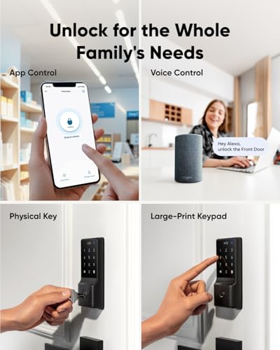 Image of eufy Security Smart Lock C34, Keyless Entry Door Lock with Apple Home Ecosystem, Built-in Wi-Fi Deadbolt for Front Door or Back, Supports Matter, Alexa, Google Home, SmartThings