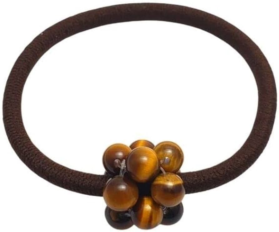 シュシュ ヘアゴム  パワーストーン  タイガーアイ×シトリン シュシュ ヘアゴム パワーストーン タイガーアイ×シトリン