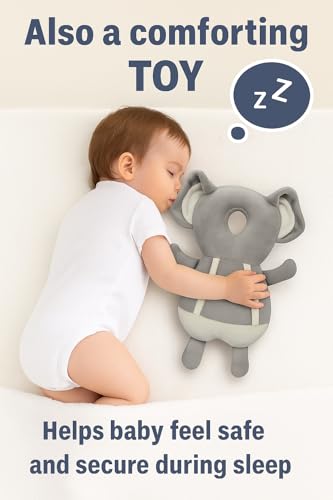 Image of Shark Doo Doo Baby Head Protector Cushion for 6-24 Months | Soft Plush Safety Backpack for Toddlers | Adjustable Straps, Anti-Fall Pillow for Infants (Elephant)