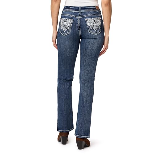 Image of WallFlower Bling Back Pocket Bootcut Jeans for Women, Luscious Curvy Fit, Embellished Mid-Rise Insta Stretch Denim