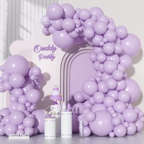 Image of Ouddy Party 129Pcs Pastel Purple Balloons Arch Garland Kit 18 12 10 5Inch