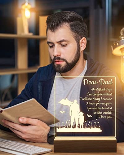 Kaayee Dad Gifts From Daughter Son, Engraved Night Light Gifts For Dad, To My Dad Birthday Gifts From Son Daughter, Unique Dad Gift Idea For Birthday Christmas #TOP4