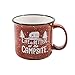 Camco Life is Better at the Campsite Ceramic Mug | Microwave and Dishwasher Safe | Speckled Red Background with White 