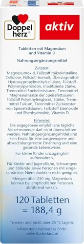 Doppelherz Magnesium 600 Intense DEPOT - 600 mg hochdosiertes Magnesium + 1000 I.E. Vitamin D pro Tablette - 120 DEPOT-Tabletten 4