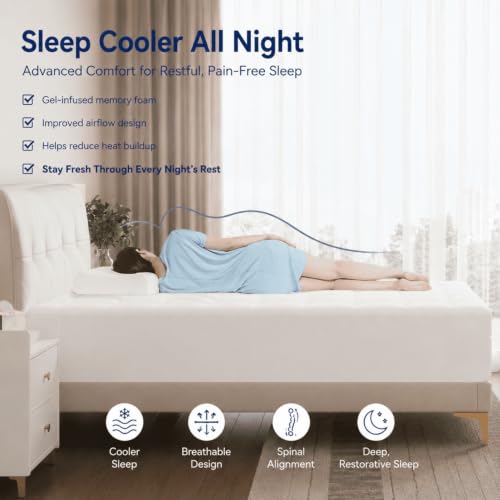 Image of ELEMUSE 3 Inch Queen Size Dual Layer Memory Foam Mattress Topper, 2 Inch Cooling Memory Foam, 1 Inch Luxury Plush Pillowtop, Premium Pressure Relief Bed Pad for Hot Sleepers, Hotel Comfort Upgrade
