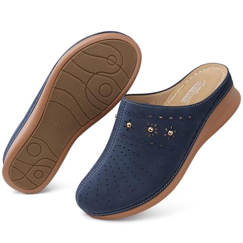 Image of SHIBEVER Clogs for Women Mules Comfortable: Slip On Closed Toe Casual Shoes | Cushioned Footbed All-Day Comfort Non Slip Platform Dress Shoes Breathable Upper for Walking Work Business Office Travel