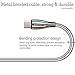 MAGNITTO USB-C to USB C Fast Charger Cable 60W 3ft 2-Pack, Metal Braided Wire, Nickel Plated Type C Connectors, Tangle Free USBC Charging Cords, Pets Chewing Proof, Metal Cord Protector