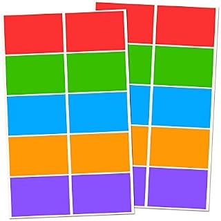 Coloured Stickers Sticky Labels, 7.5 x 5 cm - 5 colours, Pack of 250