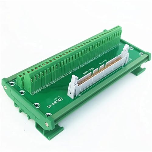 Image of IDC-64 DIN Rail Mounted Interface Module 2x32 Pins 0.1 inch Male Header Breakout Board, Terminal Block, Connector.