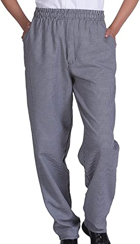 Best Textile Unisex Contemporary Black & White Check Baggy Chef Pants (XS)