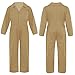 JanJean Kids Boys Cottn Fashion Coveralls Long Sleeve Turndown Collar Zipper Front Jumpsuit Cosplay Costume Casual Wear Khaki 12 Years