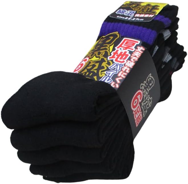 靴下ｘ３０足セット 厚地パイル 黒盛 オールフォーメン 紳士綿混パイルソックス黒ベース メンズソックス/6670