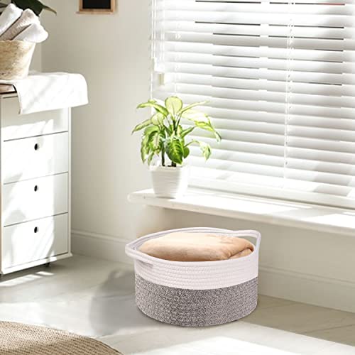 Outbros Cotton Rope Woven Storage Basket, Baby Storage Organiser, Woven Storage Basket For Nursery Decor, Bathroom Storage Baskets For Shelves, Beige/Brown #TOP2