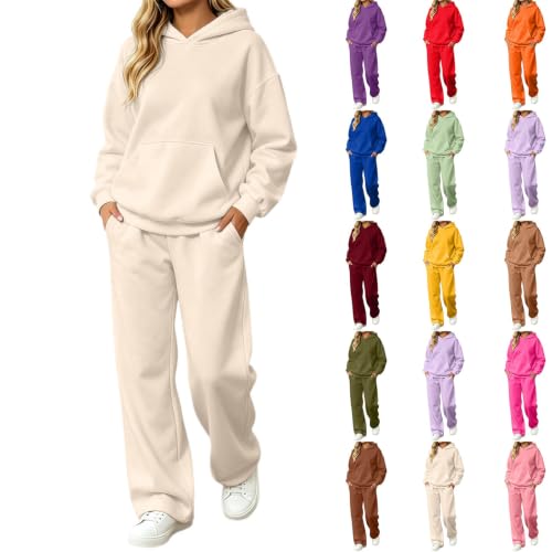Womens Sweatsuits 2 Piece Set,Fall Sets For Women,Two Piece Sets For Women Fall Beige Large - image 1
